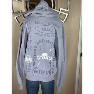Darc Sport Wolves Club Graphic Hoodie Sweatshirt 238/1000 Gray Pullover Size‎ S